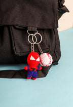 Cricket Ball Keychain