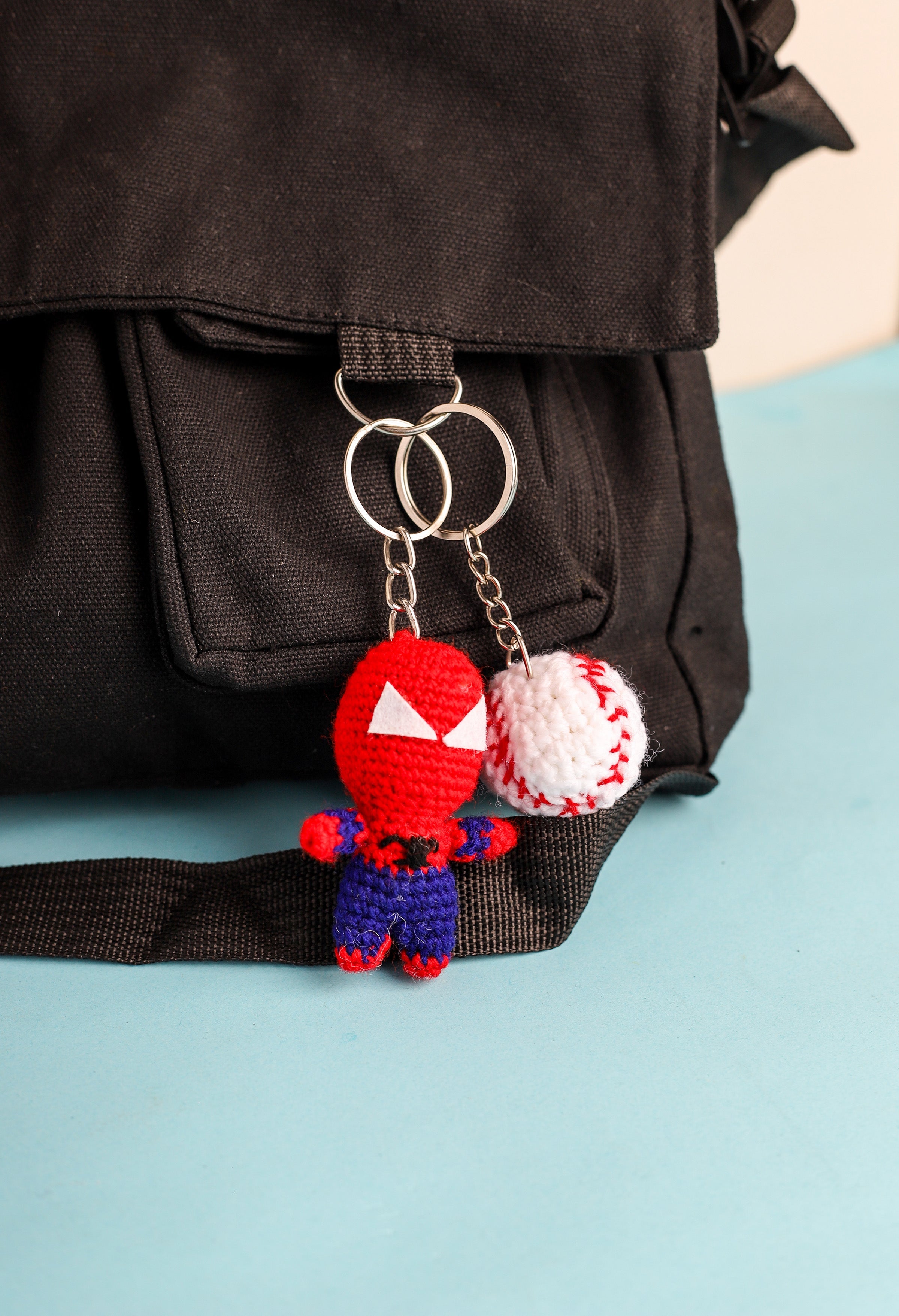 Cricket Ball Keychain
