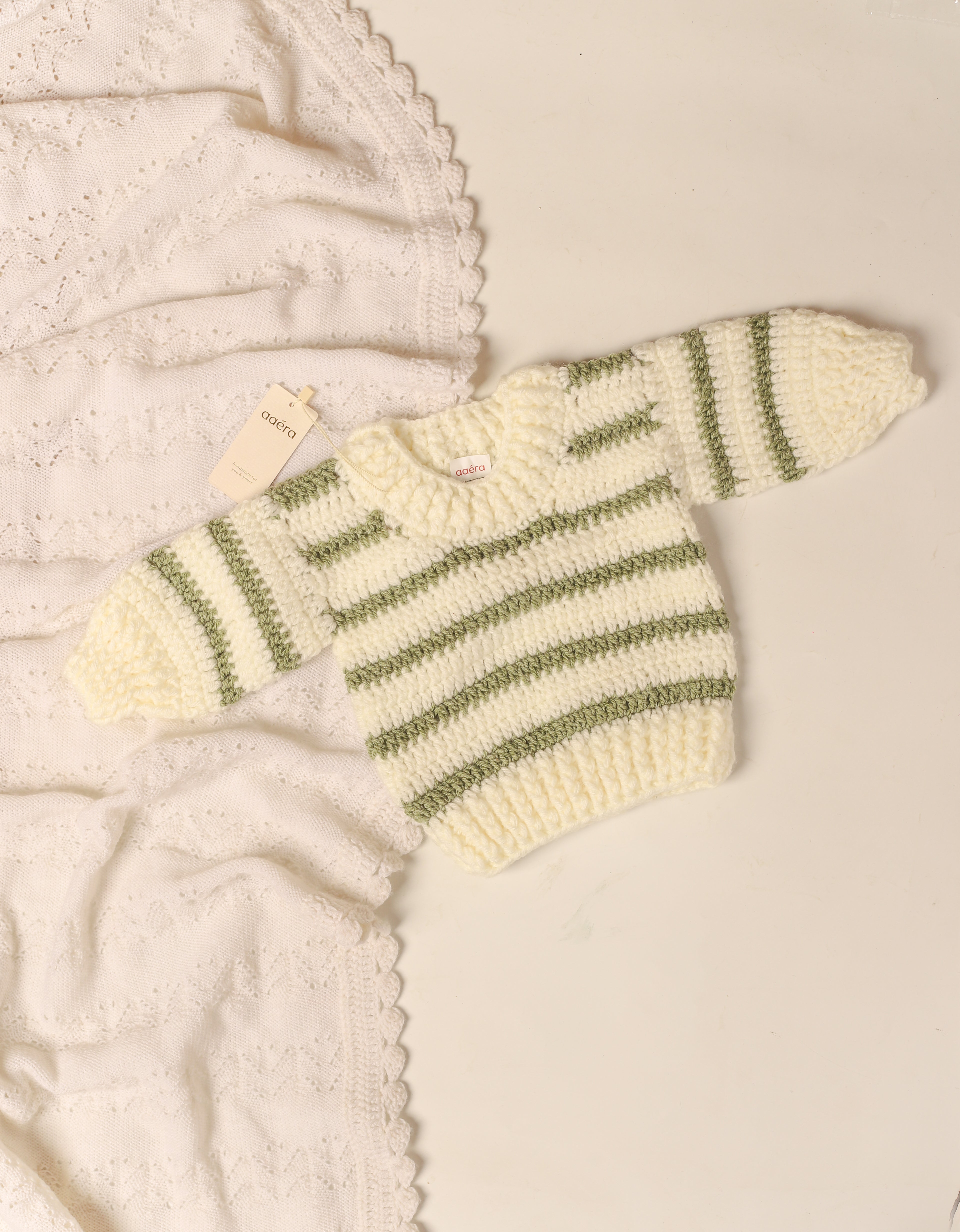 Striped Sweater - Sage Green