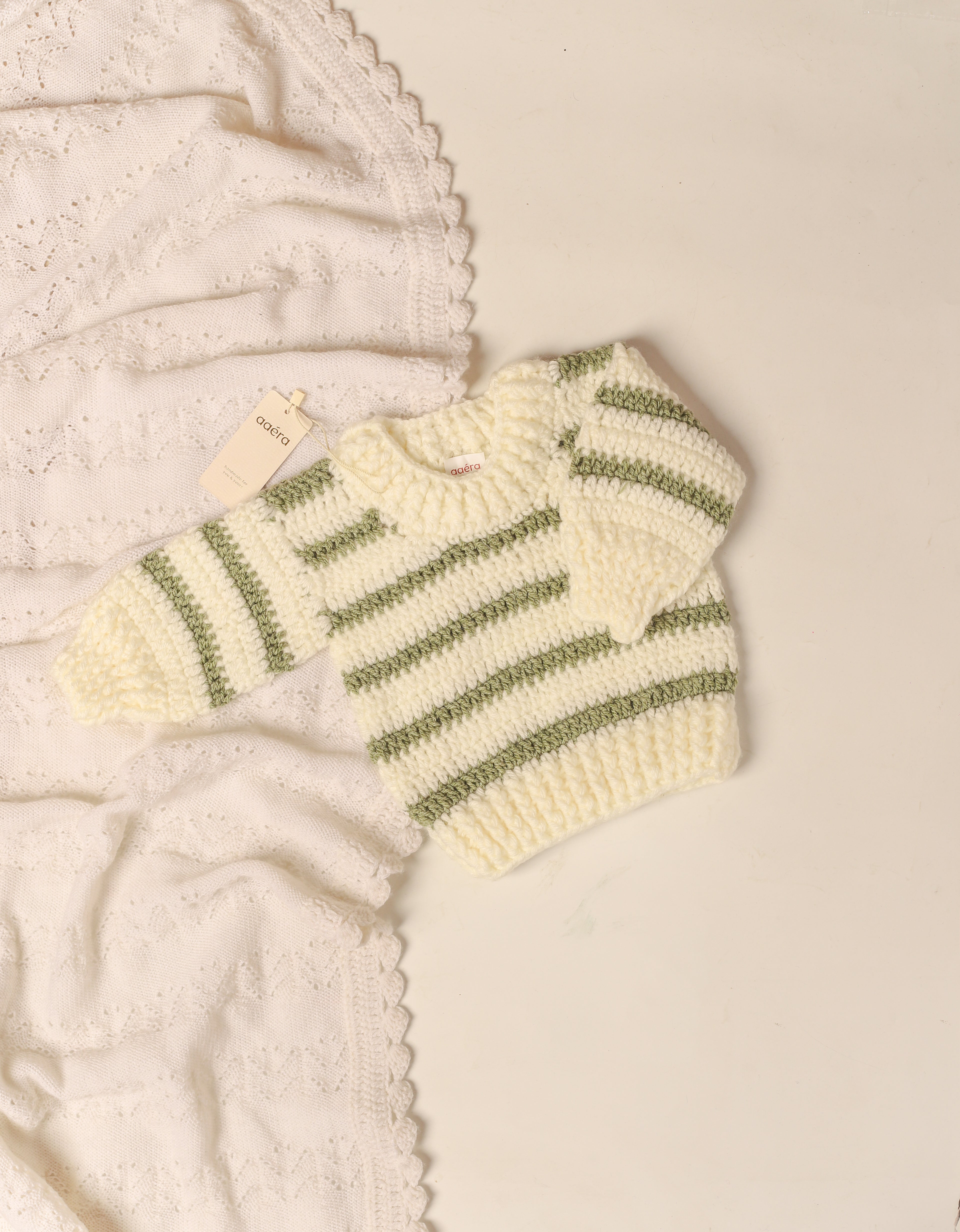 Striped Sweater - Sage Green