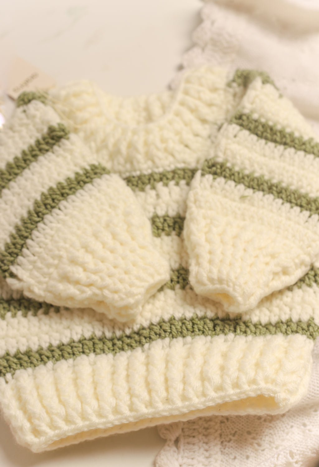 Striped Sweater - Sage Green