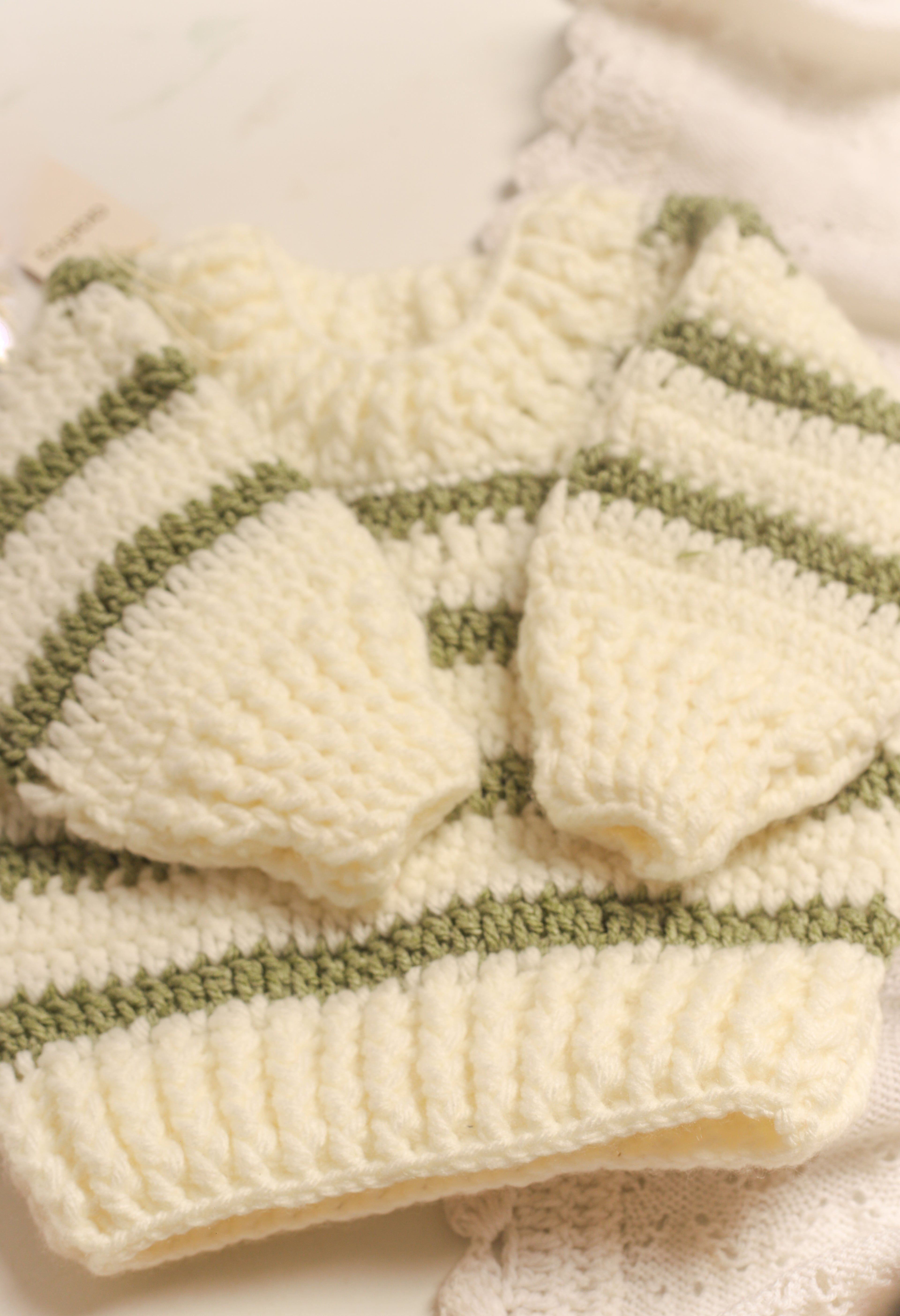 Striped Sweater - Sage Green