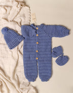 Cloud Blue Baby Romper Set