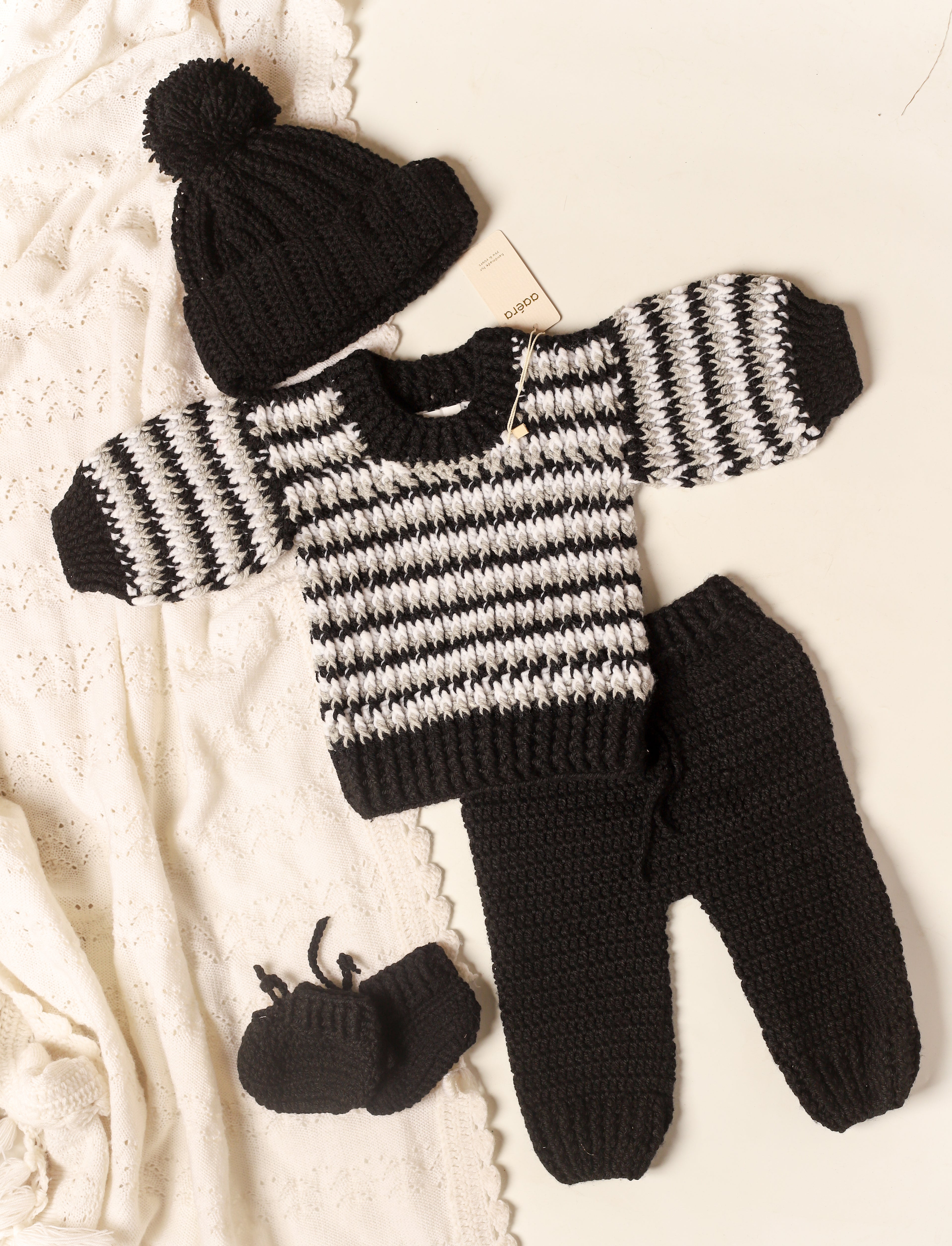 Black Striped Sweater Set
