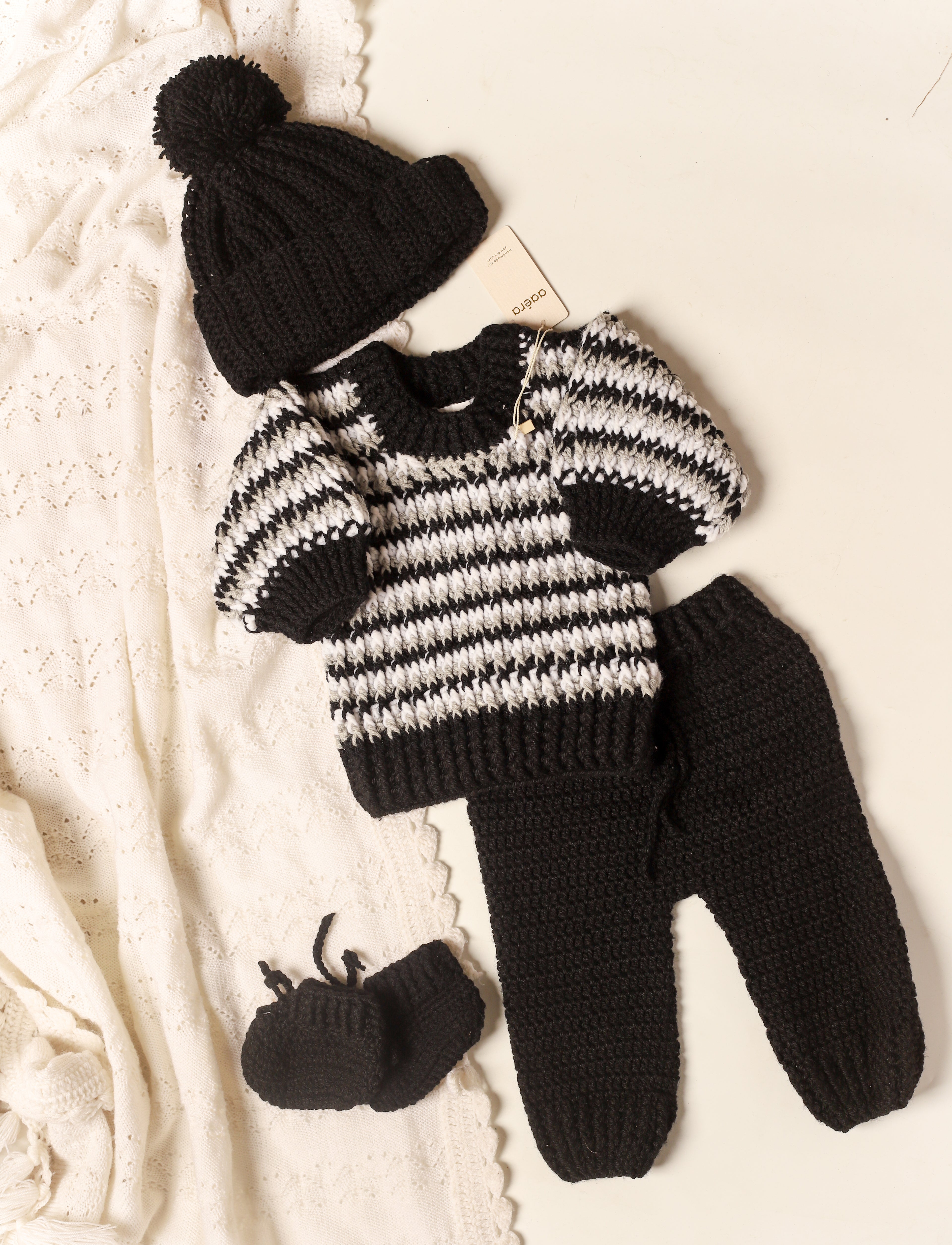 Black Striped Sweater Set