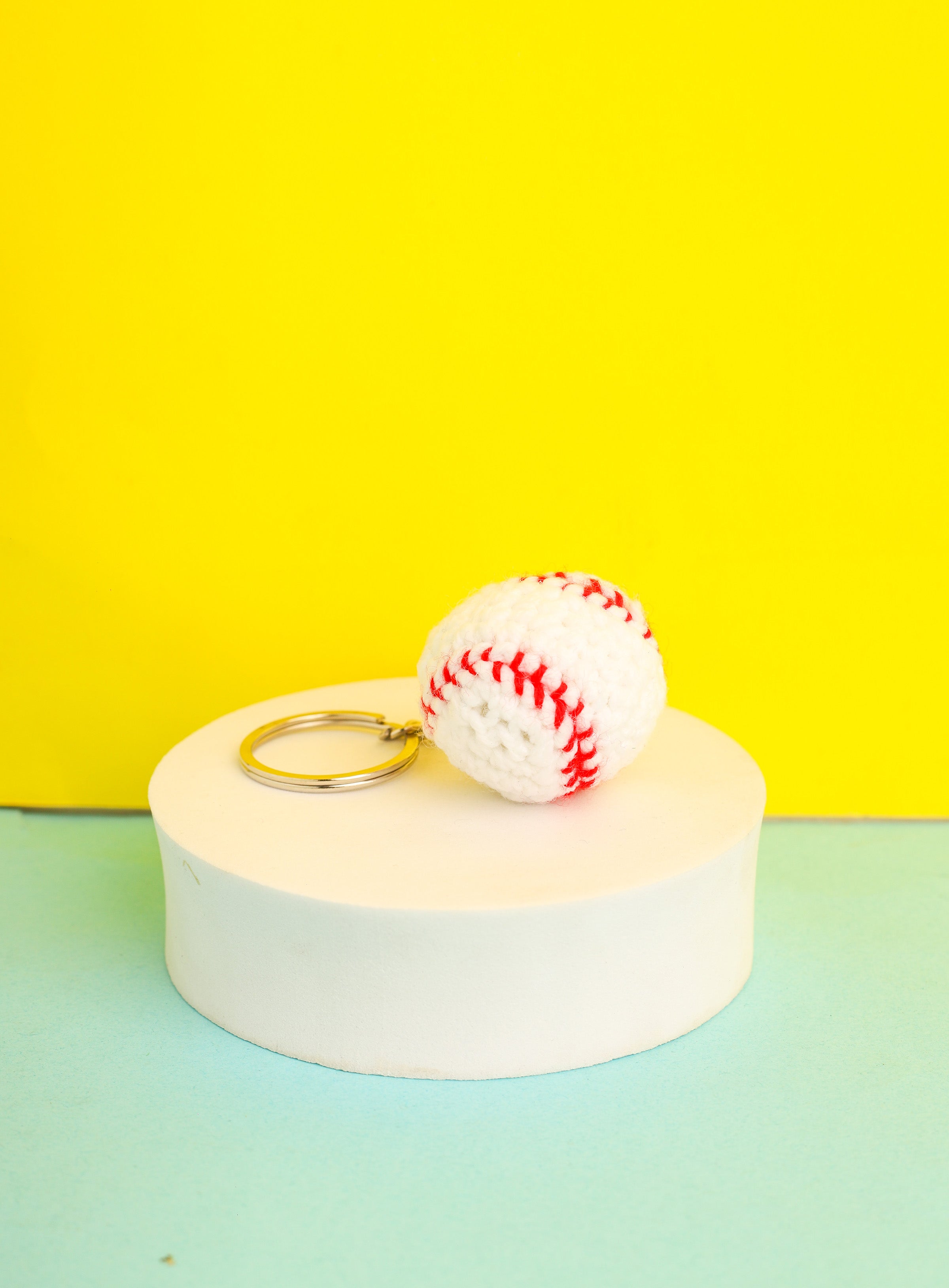 Cricket Ball Keychain