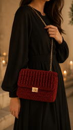 Luxe Weave Crochet Crossbody Bag