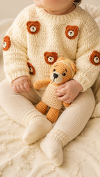 Teddy Love Crochet Sweater